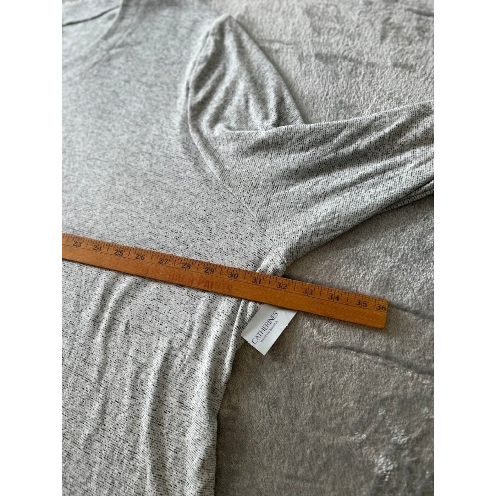 Catherines 4X (30/32W) Top NWT Gray Purple 3/4 Sleeve - Picture 2 of 5